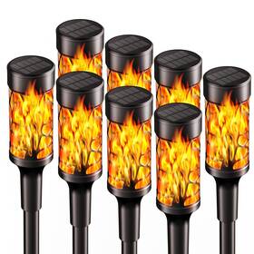 Bonlion 756014165524 8 Pack Solar Outdoor Lights With Dancing Flickering Flames For Garden Hallow