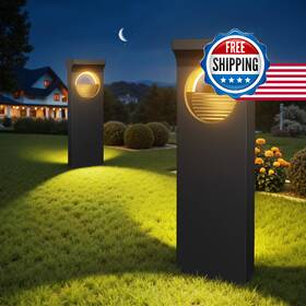 B0dskk5kx5 Bonlion Modern Solar Pathway Lights Outdoor 6 Pack Upgraded Moon Shaped Landsca