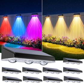 Bonlion Tdl028a Solar Fence Lights Outdoor 10 Pack Upgraded Brightness 3x Led Lens