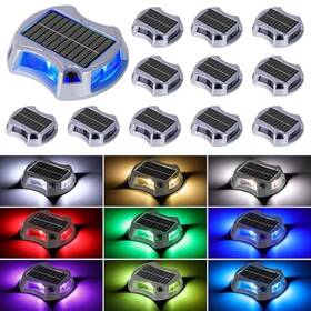 Hnx-dl06 Bosceos Solar Driveway Lights Deck Dock Outdoor 12 Pack - Rbg