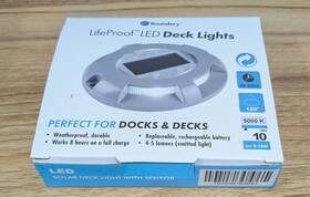 Boundery 710638473106 Lifeproof Led Solar Deck Lights Driveway Dock Weatherproof - Gray