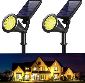 Wa-y218 Brabded Solar Spot Lights Outdoor Bright 2 Pack 18led Warm White