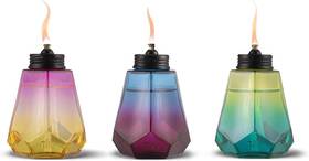 1122118 Brand 3-pack Royal Ombre Tabletop Torches 5.25 Inch Purple Yellow And Green Outdoor Torc