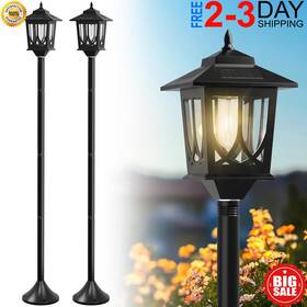 26537 Branded 63 Inch Solar Lamp Post Light 2 Pack Posts For Outside Waterproof O