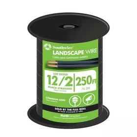 55213444 Branded Southwire Landscape Lighting Wire 12/2 X 250 Ft. Black Stranded Cu Low-voltage