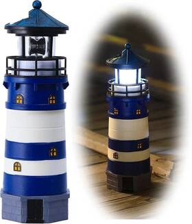 Branded 762788269566 Lighthouse With Rotating Beacon Led Lights - Solar Lamp Outdoor De