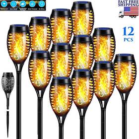 Chrk-hydc12y Branded 12 Pack Led Solar Torch Lights Flickering Flame Patio Outdoor Waterproof