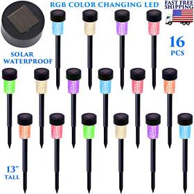 Dnmg-rgb16 Branded 16 Pack Rgb Solar Led Lights Color Changing Waterproof Outdoor Patio Garden Best