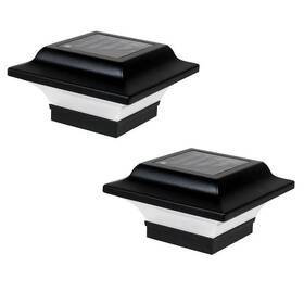 Slo82b Branded Imperial 2.5 Inch X Outdoor Black Cast Aluminum Led Solar Post Cap 2-pac