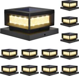 Tx-spl06-post-2m-12 Branded 12 Pack Solar Powered Post Cap Lights Outdoor For 4x4/6x6 Wood/vinyl Posts W