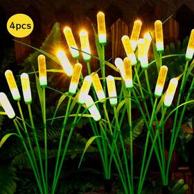 Branded01 445044833871 4 Pcs Solar Reed Garden Lights Auto On Waterproof Patio Pathway Decor Perfect