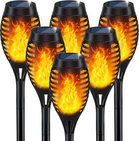 Branded01 744110671124 Solar Torch Light With Flickering Flame For Halloween Decor Garden Lights