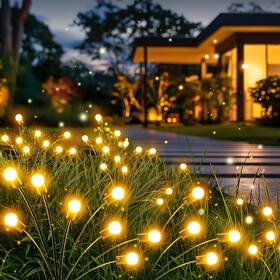 Jsp8s62-wus-c1 Branded01 Outdoor Solar Lights For The Garden 6 Pack/ 8 Modes Led Firefly Landscape Lighti
