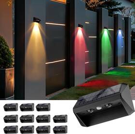 Bridika 696567616039 Solar Fence Lights 8 Colors Warm White Cool And Rgb Bright Deck