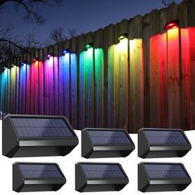 Bridika 727370247339 Solar Fence Lights 8 Colors Warm White Cool And Rgb Bright Deck Ligh