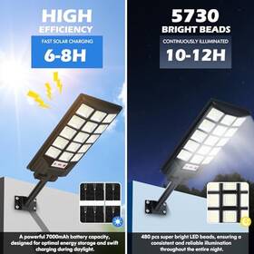 Brightever 008678941816 Solar Street Lights Outdoor 25000lm 8500k 800w 2pack - Black
