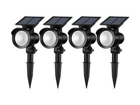 Brightown 710638757770 Solar Spot Lights Outdoor 360 Adjustable Pack 4 - Black
