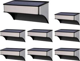 Brightright 313031939967 Solar Deck Lights 8 Pack Outdoor Waterproof - Step For Stairs And Fence