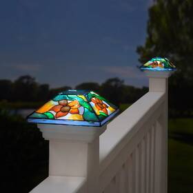 Brylanehome 196391175530 Floral Mosaic Solar Post Light Cap - Multi