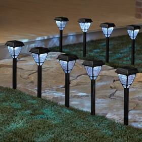 Brylanehome 196392667362 Black Solar Lights Set Of 8 -