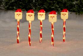 Brylanehome 199099088454 Christmas Solar Pathway Lights Set Of 5 - Santa Claus