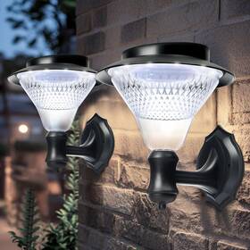 Cbd622 Btlighting 2 Pack Solar Wall Lantern Lights Outdoor Waterproof Dusk To Dawn Led