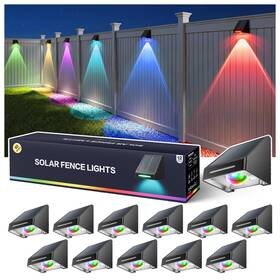 Tdl023 Bucasa Solar Fence Lights Outdoor Waterproof 9 Fixed Color Rgb Changing Mod