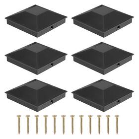 40448-fpc-4-b6 Bxian 6pcs 3.5x3.5inch Black Pp Plastic Fence Post Cap With Screws
