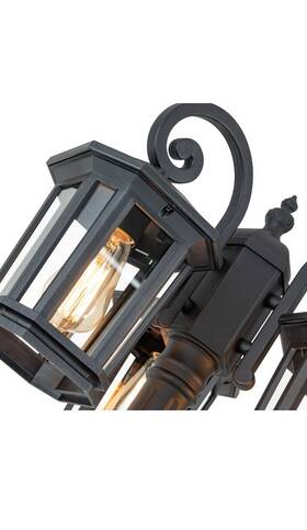 C Cattleya 724164426376 76 Inch 3-head Black Outdoor Post Light With Clear Tempered Glass E26