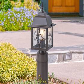 Ca2642-p C Cattleya 16in Oil-rubbed Bronze Outdoor Post Light With Seeded Glass For Landscape