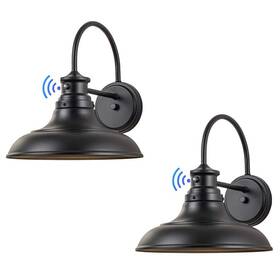 Hca2433-2w C Cattleya 1-light Matte Black Dusk To Dawn Led Outdoor Barn Light 2-pack