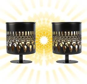 Feather-2 Cadrim Laliled Solar Fence Lights 2 Pack Outdoor Deck Step Wall Metal Waterpro