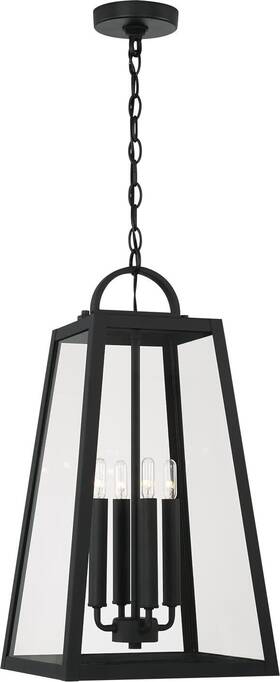 943744bk Capital Lighting Fixture Company 841740160124 Leighton Sleek Modern Lines Clear Glass Outdoor Pendan