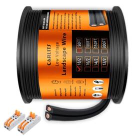 Cl-spt2-50ft18g Carlits 50 Feet 18/2 Low Voltage Landscape Lighting Wire 18 Gauge 2 Conductor 2pin