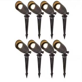 Ca-2302-8l Cattleya 12-volt Dark Bronze Low Voltage Outdoor Landscape Spotlights With Bulbs