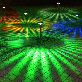 Xltzm-hsg-1819 Centeluz Solar Powered Outdoor Pathway Lights 4-pack Warm White Rgb Color Changing Led