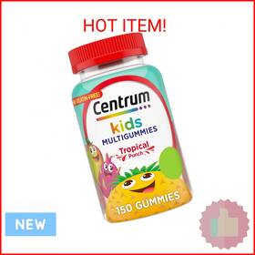 Centrum 305736551995 Kids Multivitamin Gummies Tropical Punch Flavor Made With Natural Flavo