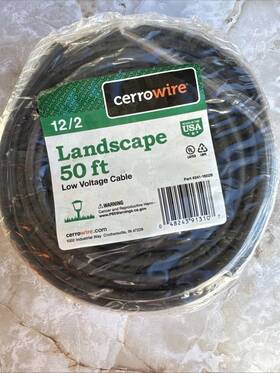 Cerrowire 048243319527 50 Ft. 12/2 Black Stranded Low-voltage Landscape Lighting Wire