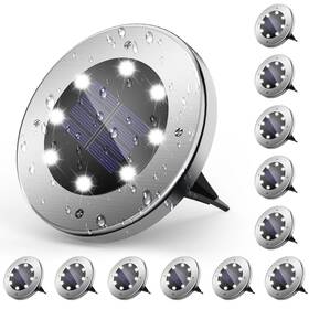 Jsgpwb16-wus-c1 Charkee 12pack Solar In Ground Lights Outdoor Buried Lamp Disk Led Lawn Pathway Garden
