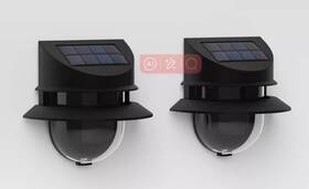Chowsing Pet Store 367334978284 2pk Double Hood Deck Solar Led Outdoor Step Lights Matte Black