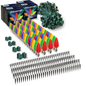 Llk-75stk-911-g-12-m-cd Christmas Designers Pro C9 Led Light Kit With 7.5 Inch Pathway Stakes Diy Cut To