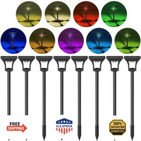 B0dxq43h4m Cinoton 8 Pack Rgbcw Solar Pathway Outdoor Lights 3 Modes Led Garden Ligh