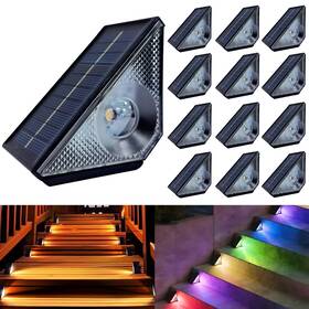 Bz01-29-8 Ciyoyo Solar Step Lights 12 Pack Stair Outdoor Waterproof Warm White/