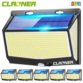 36598 Claoner 468 Led Solar Power Wall Lights Pir Motion Sensor Outdoor Garden Security Lamp