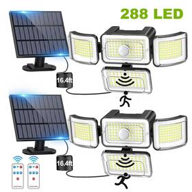 4heads Claoner 2pack Solar Power Light 288 Led Motion Sensor Outdoor Garden Security Flood Lamp