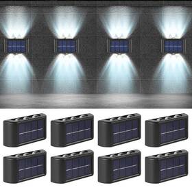 65698 Claoner Led Solar-fence Lights Outdoor Dusk To-dawn Wall Light Garden Pathway Deck Lamp