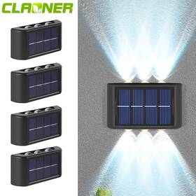 Sl601ab Claoner 4x Led Solar Fence Lights Outdoor Dusk To Dawn Wall Light Path Deck Garden Lamp