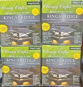 Slk807b Classy Caps Kingsbridge Black Dual Lighted Solar Post Cap 4 Pack