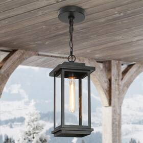 Classy Leaves 735940924399 Outdoor Pendant Light Fixture Black Farmhouse Lights For Por