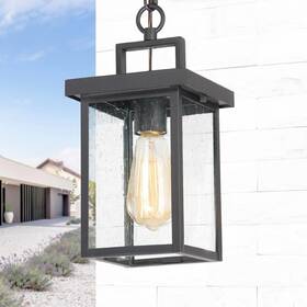 Classy Leaves 735940924542 Outdoor Pendant Lights For Porch Black Light Fixture With See